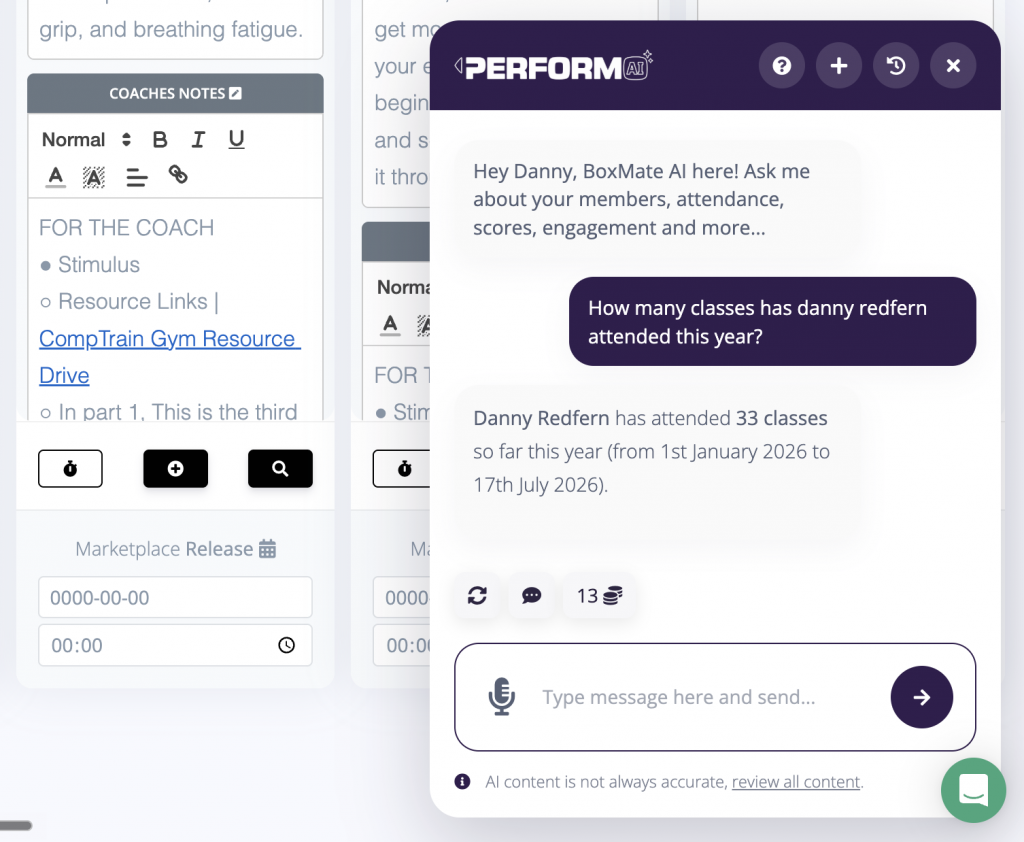 PerformAI data insights